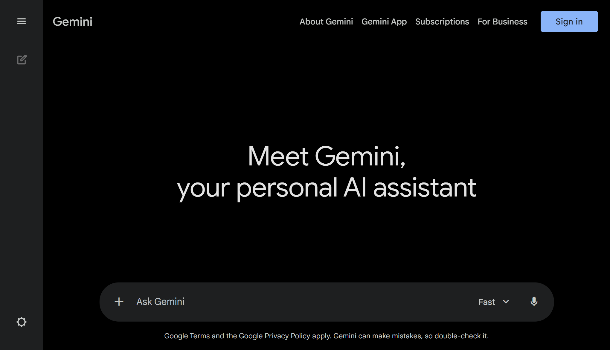 Screenshot of Gemini