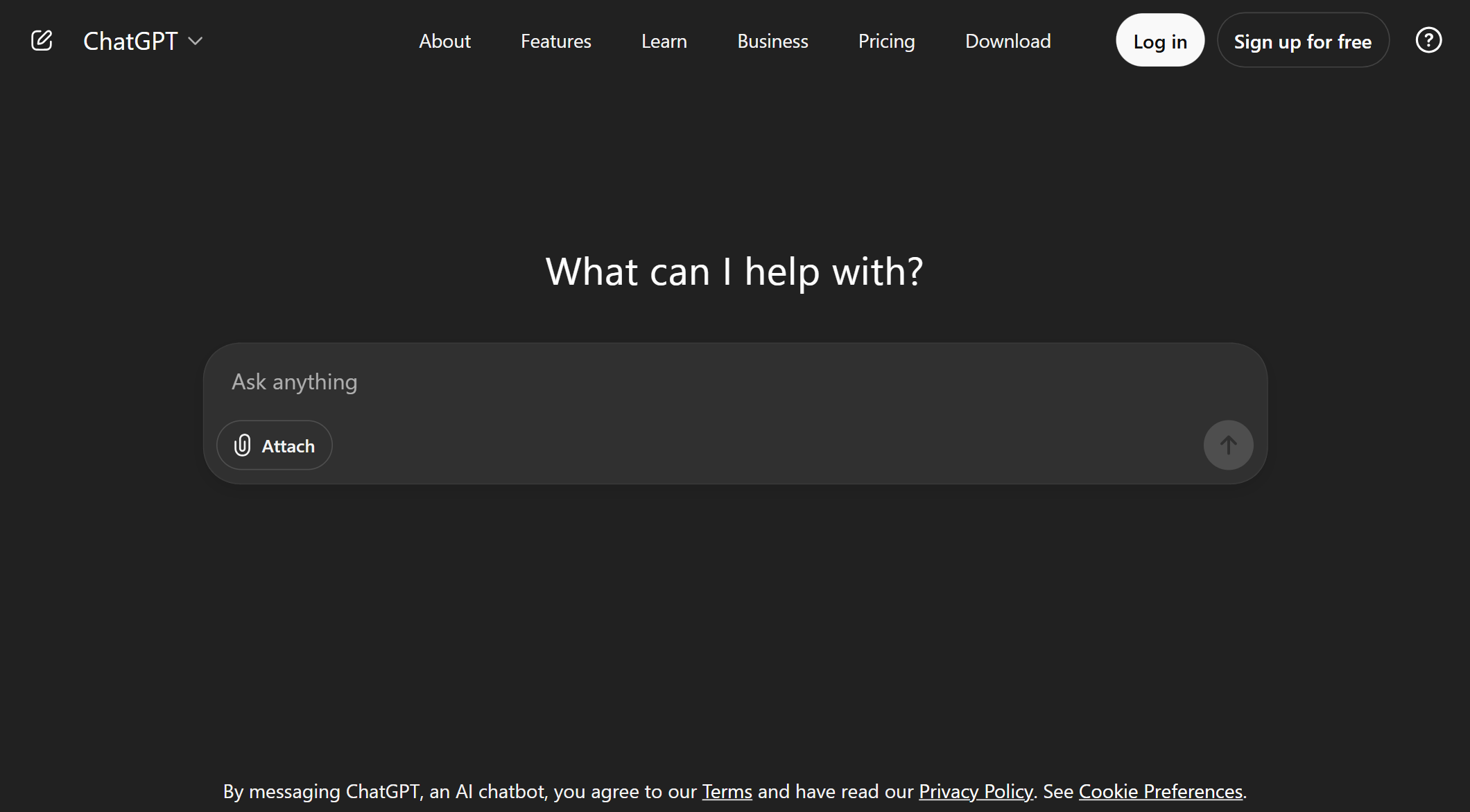 Screenshot of ChatGPT