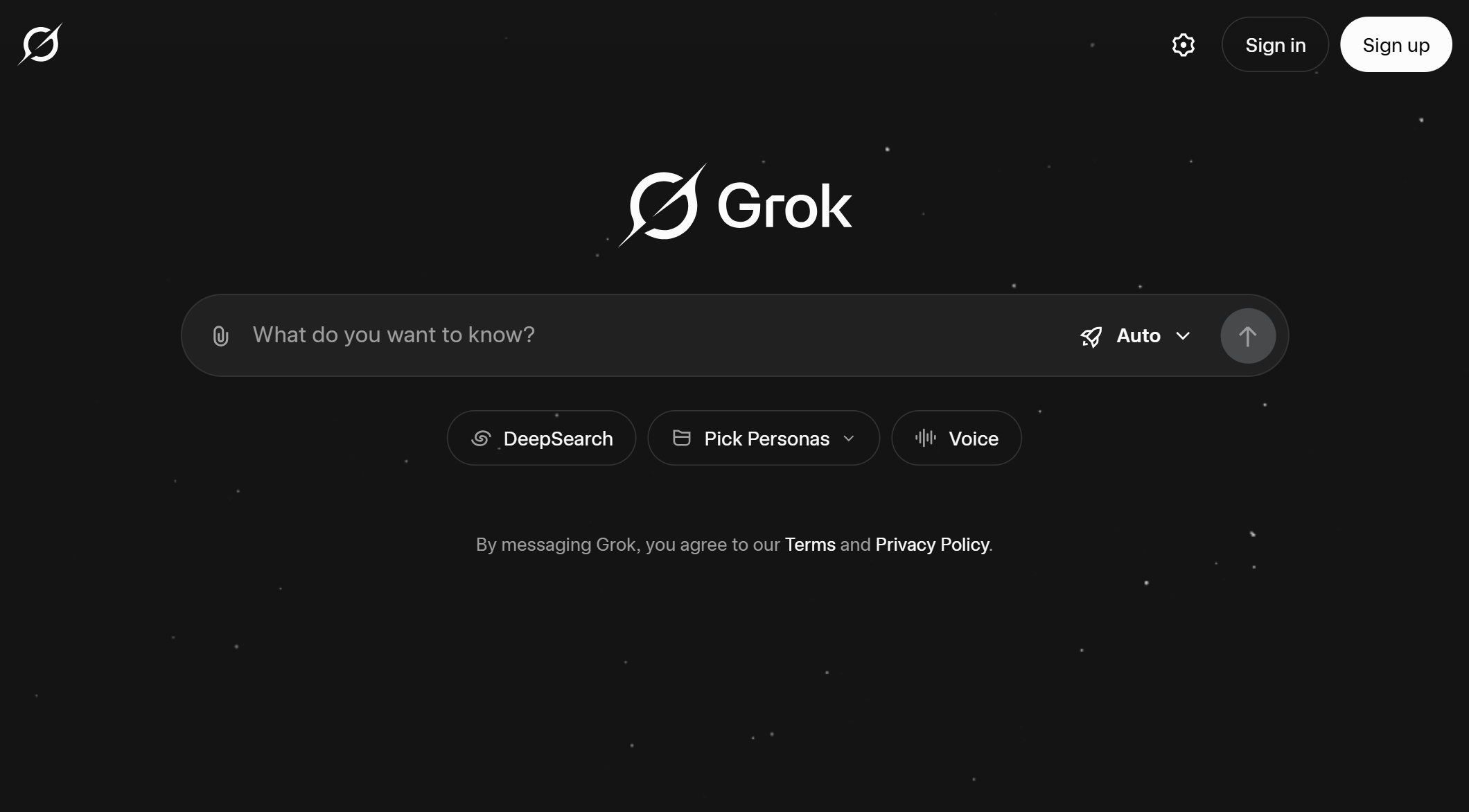 Screenshot of Grok